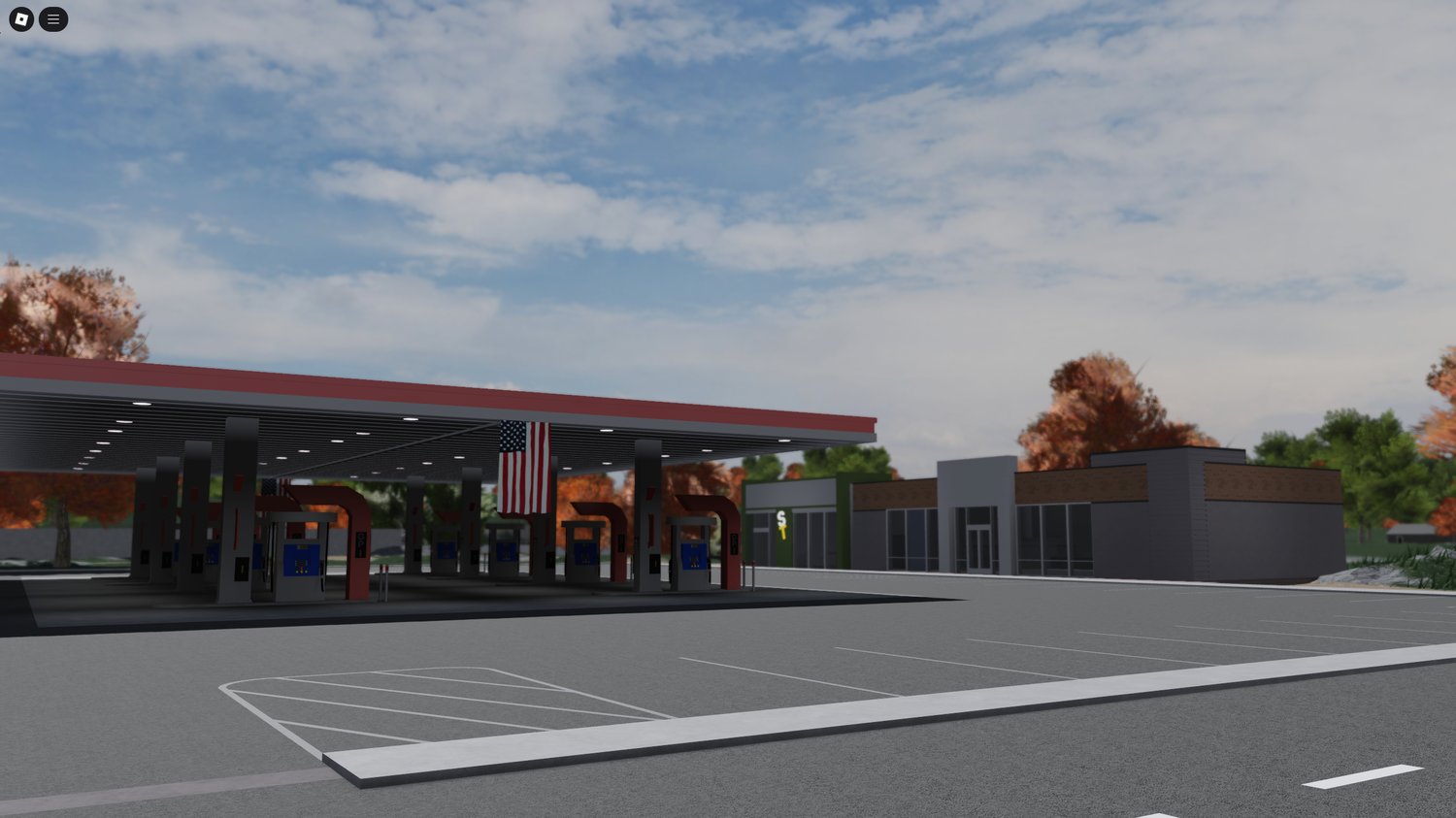 In-game depiction of a modern hospital building situated in the Nashville roleplay map.