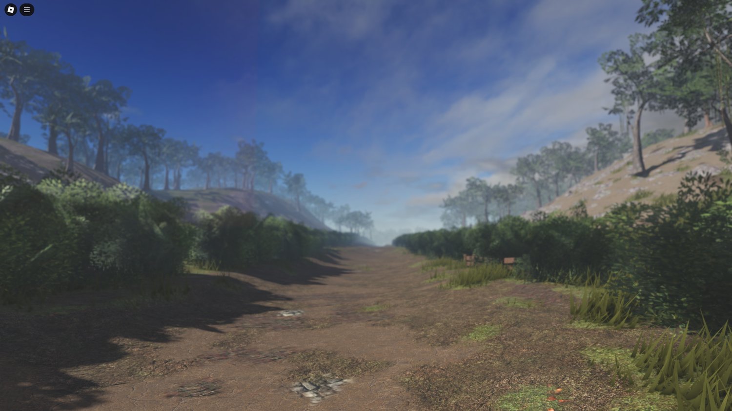 Military jeep convoy moving through rugged terrain in the game.