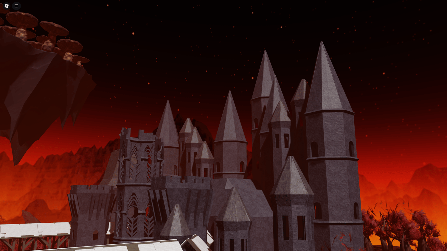 Detailed landscape of a hellish realm with lava rivers and jagged rock formations.