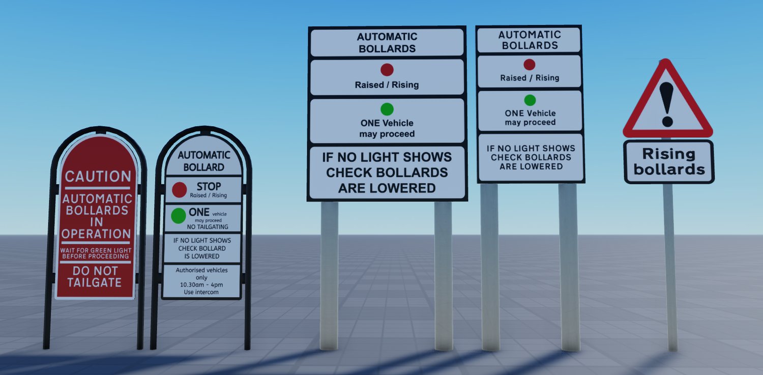 [UK:RP] Rising Bollards Sign Pack - Payhip