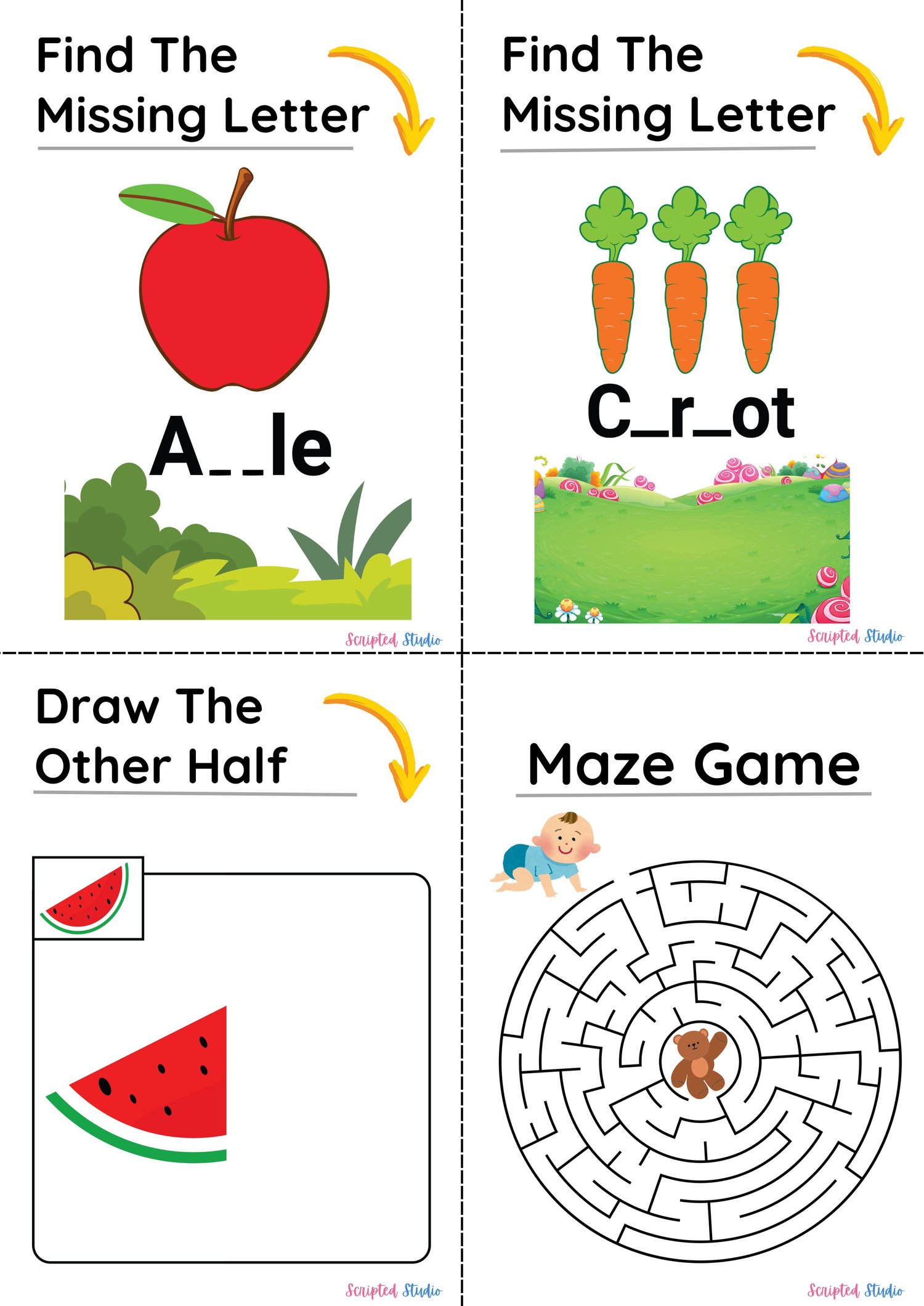 kids-maze-drawing-letter-worksheets.