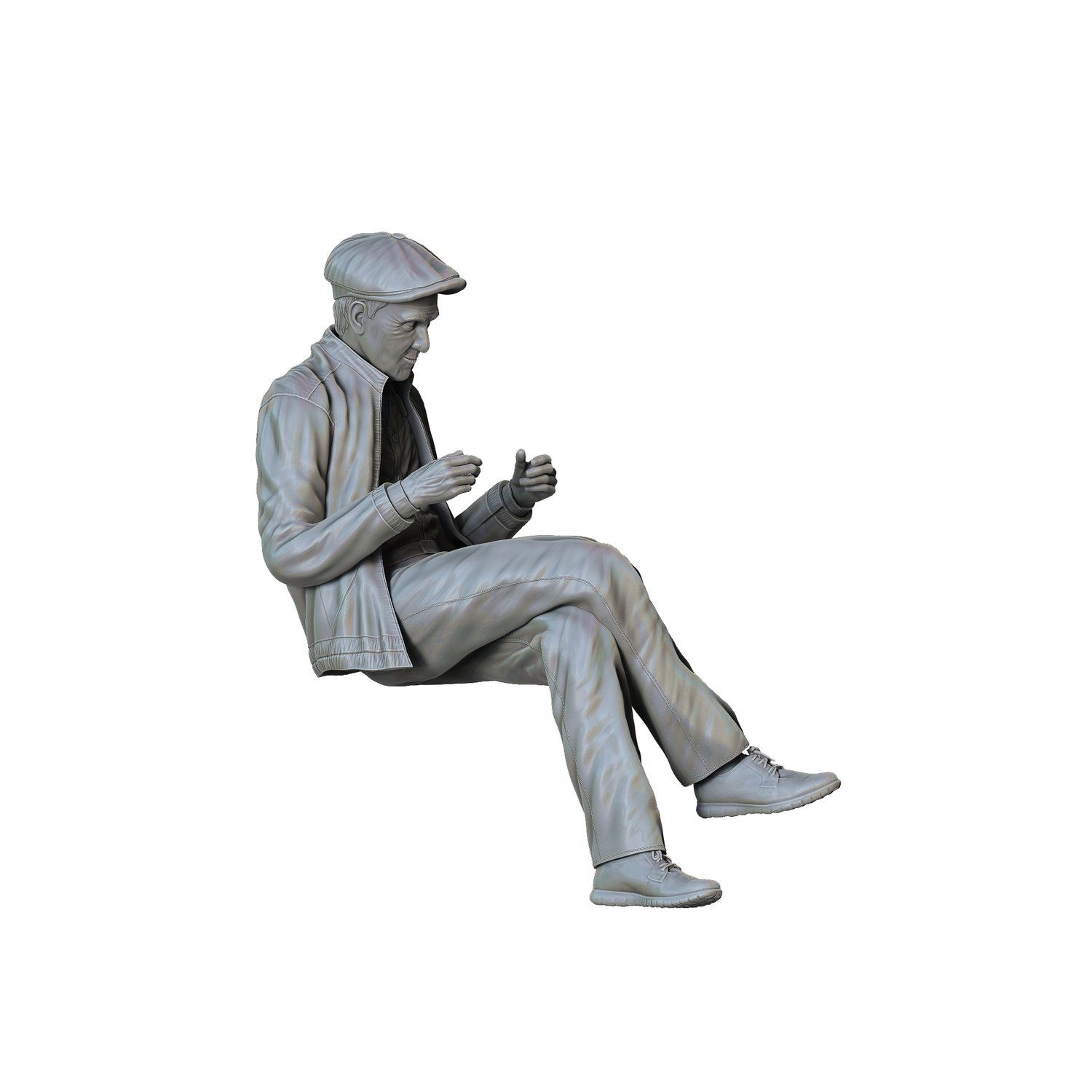 3DP Miniatures, Old man on the bench reading news paper
