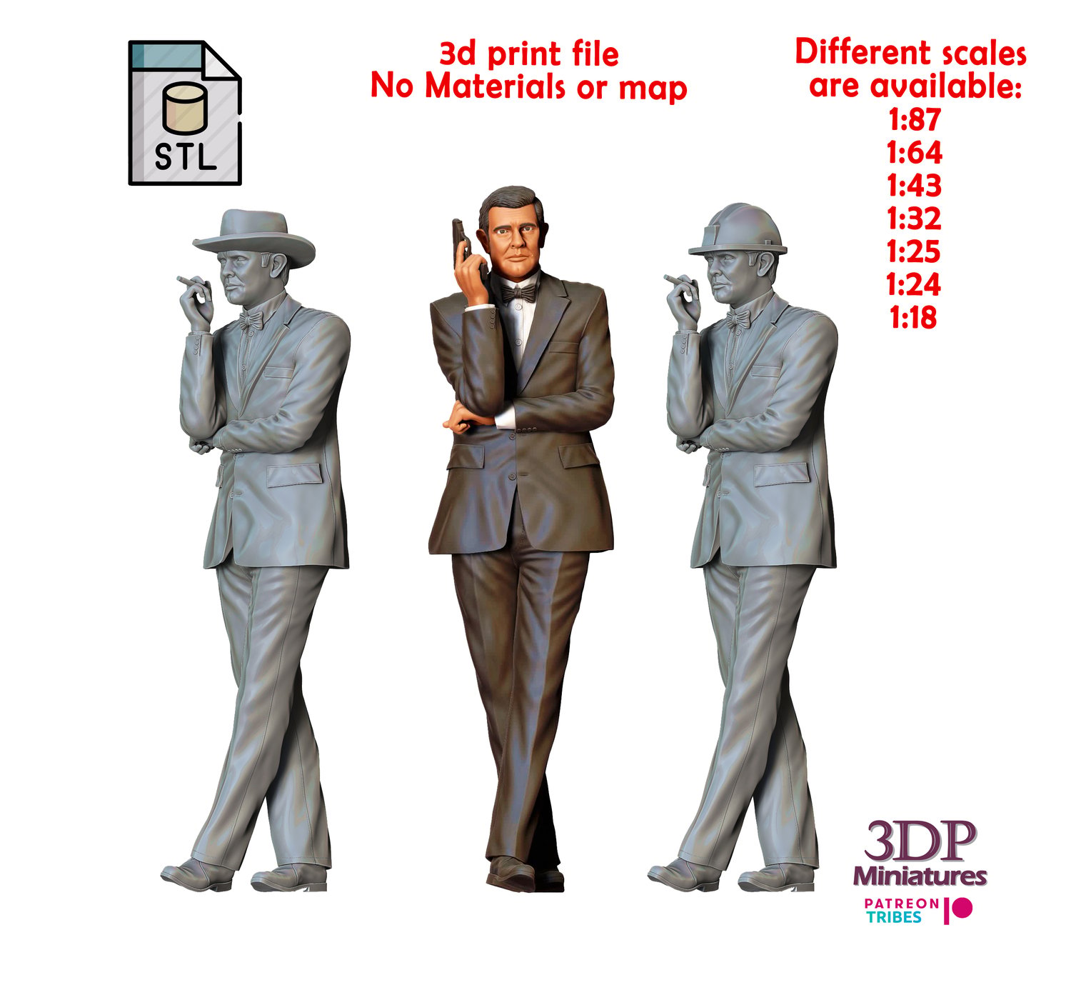 3dp Miniatures, N6 George Lazenby james bond
