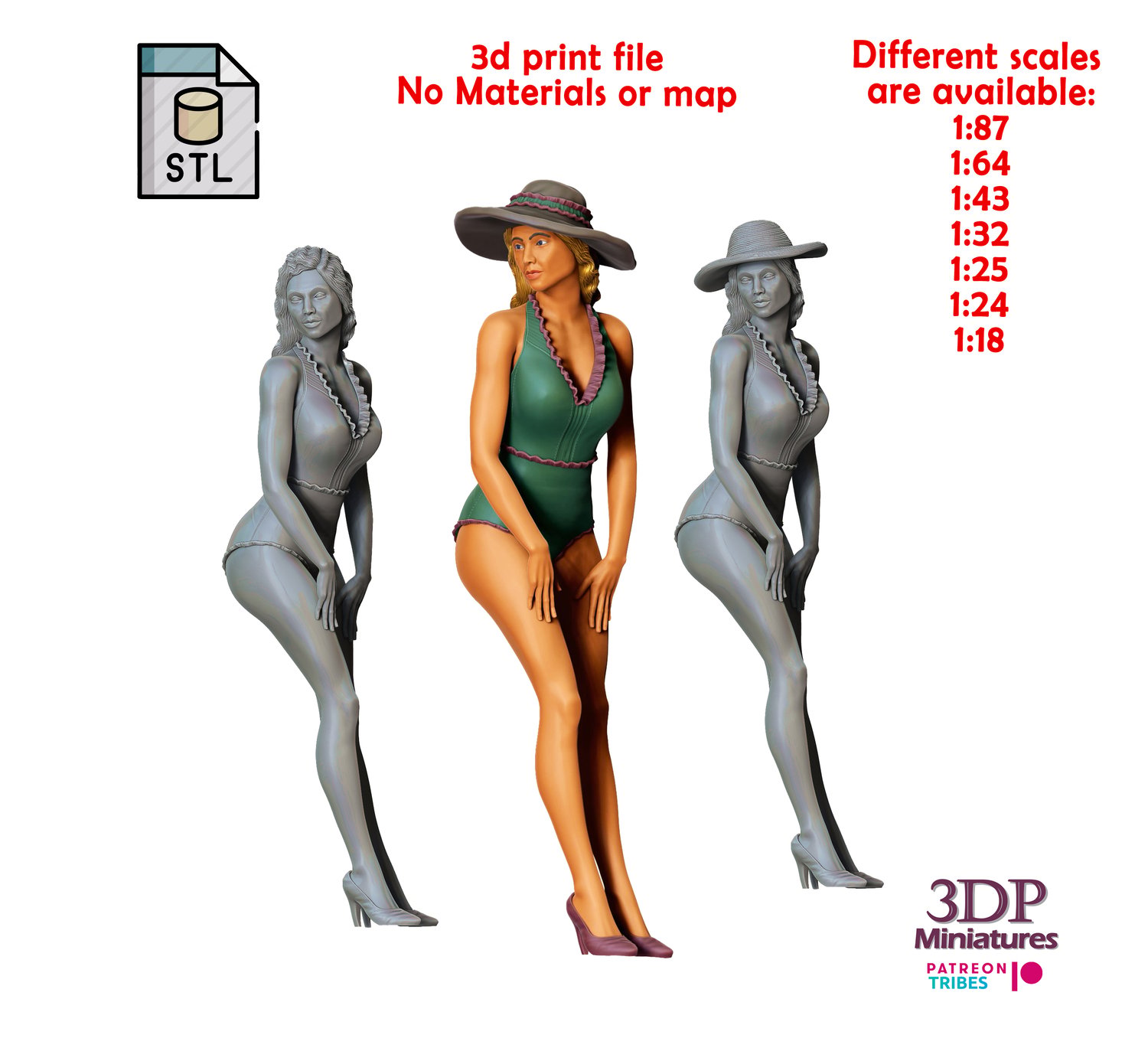3dp Miniatures, N7 Pin-up girl
