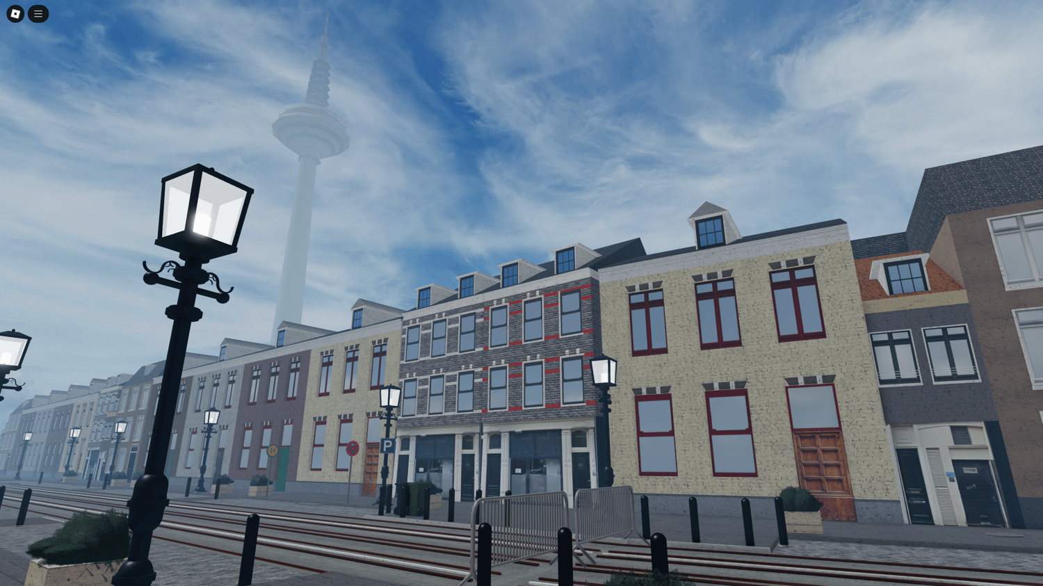 Close-up of a central plaza in the Frankfurt map, highlighting intricate building designs.