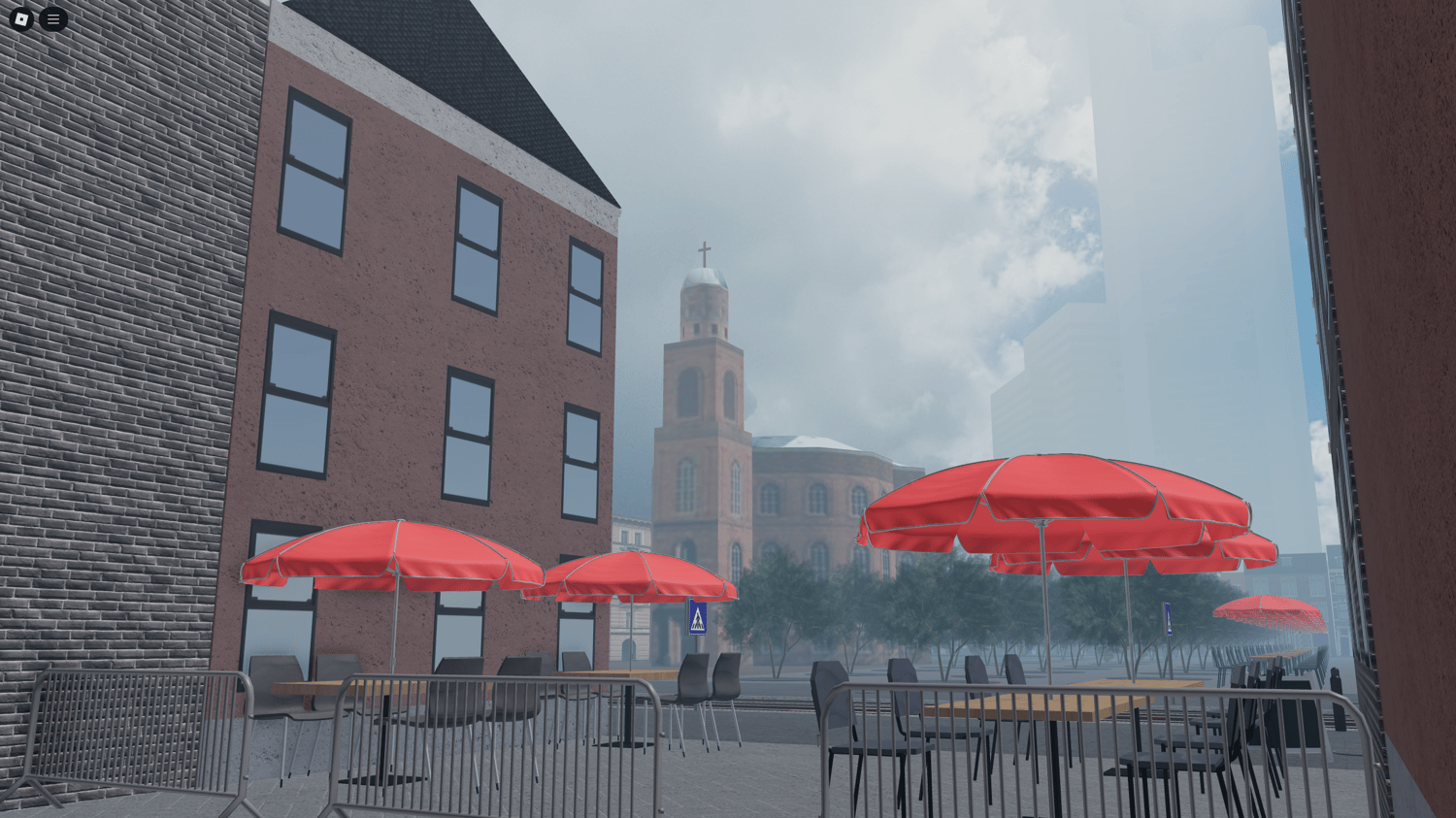 Players navigating through Frankfurts detailed public transportation system within the Roblox environment.