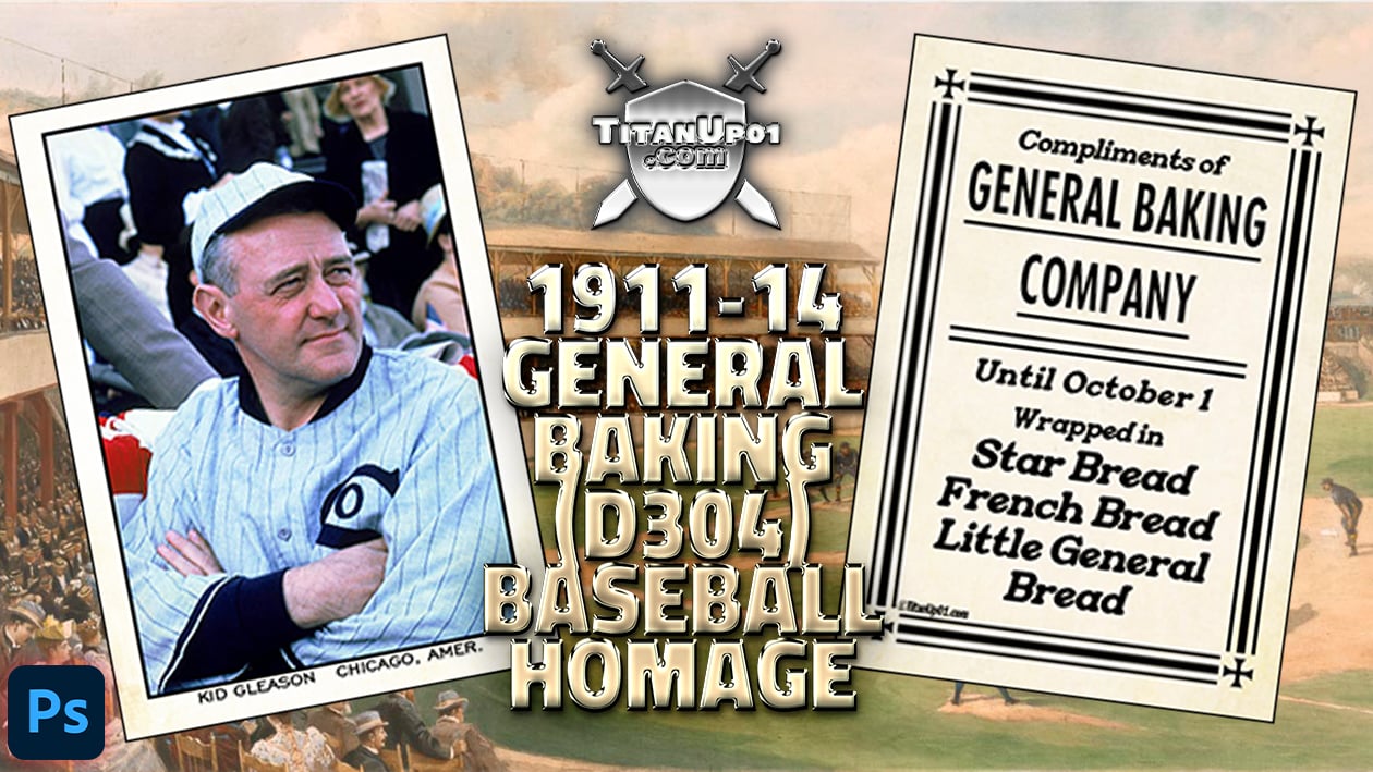 1911-14 General Baking (D304) Baseball Homage Photoshop PSD Templates