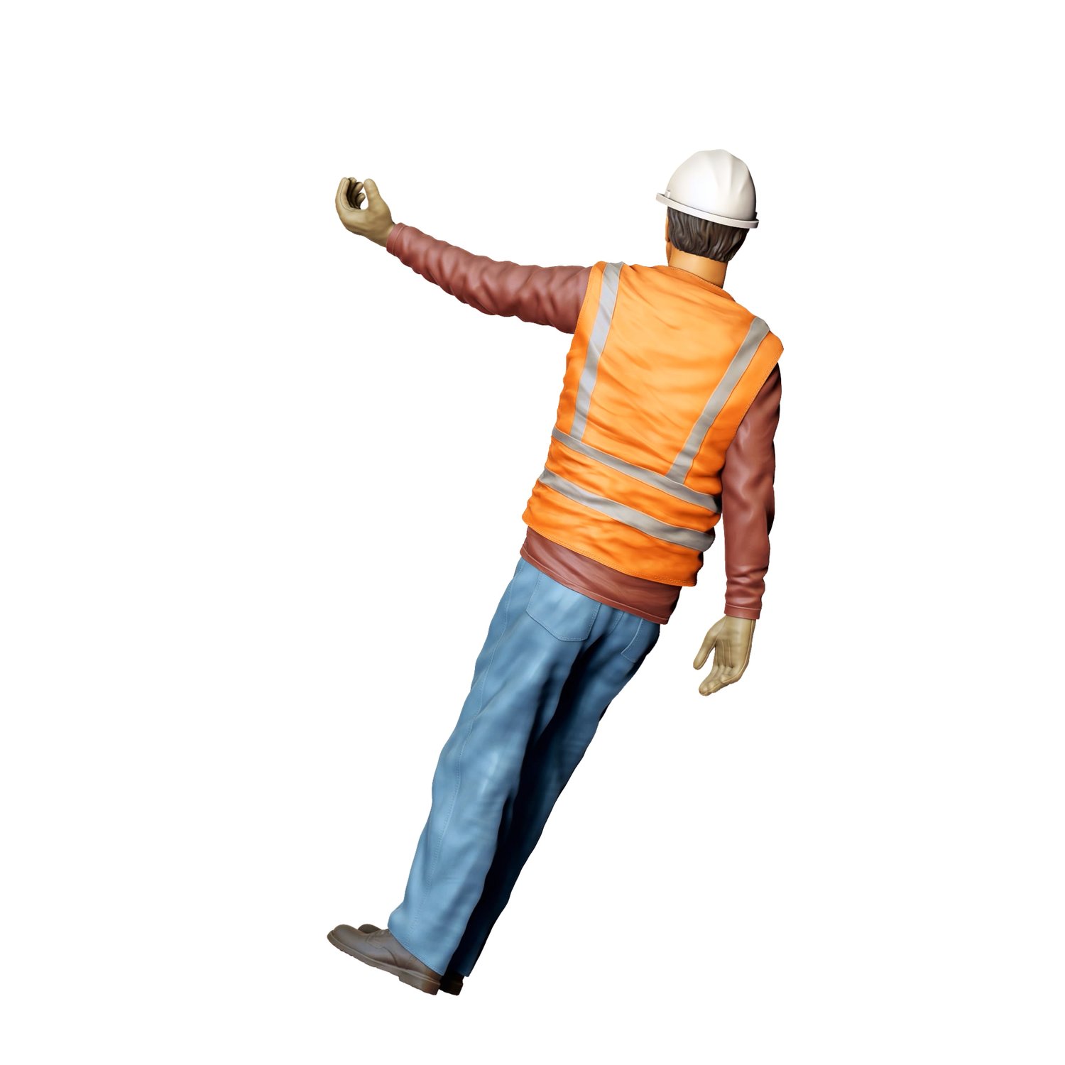 3dp Miniatures, N4 Railway track worker hanging onto a train