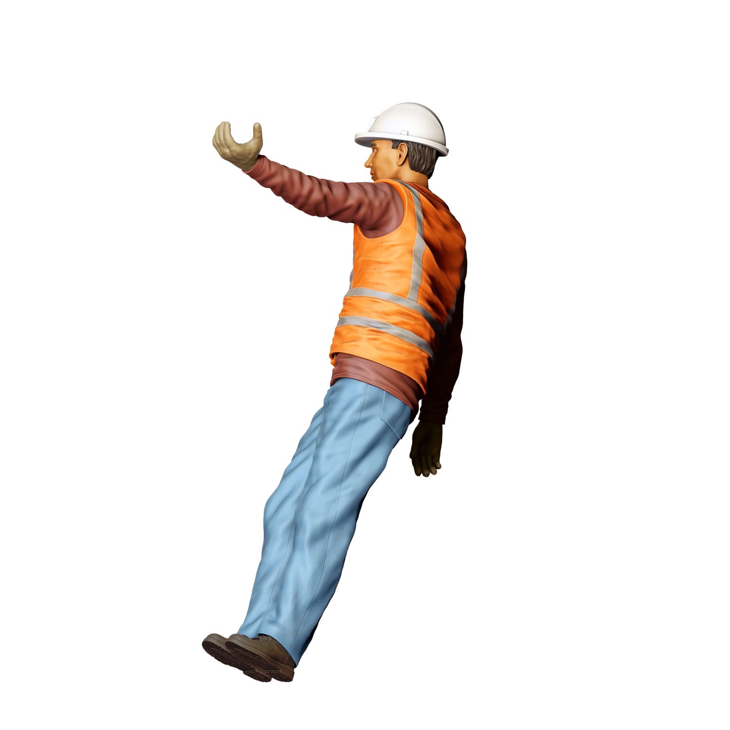 3dp Miniatures, N4 Railway track worker hanging onto a train