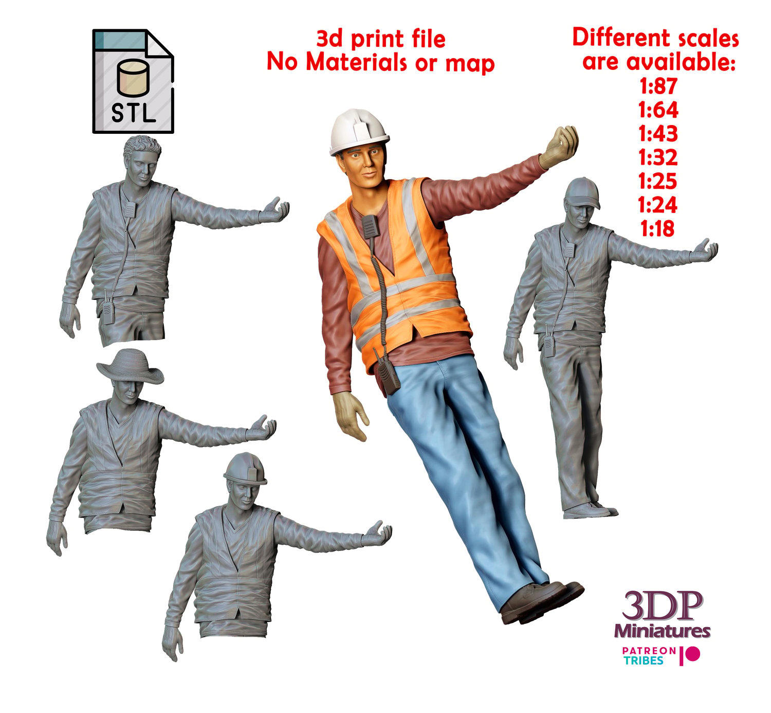 3dp Miniatures, N4 Railway track worker hanging onto a train