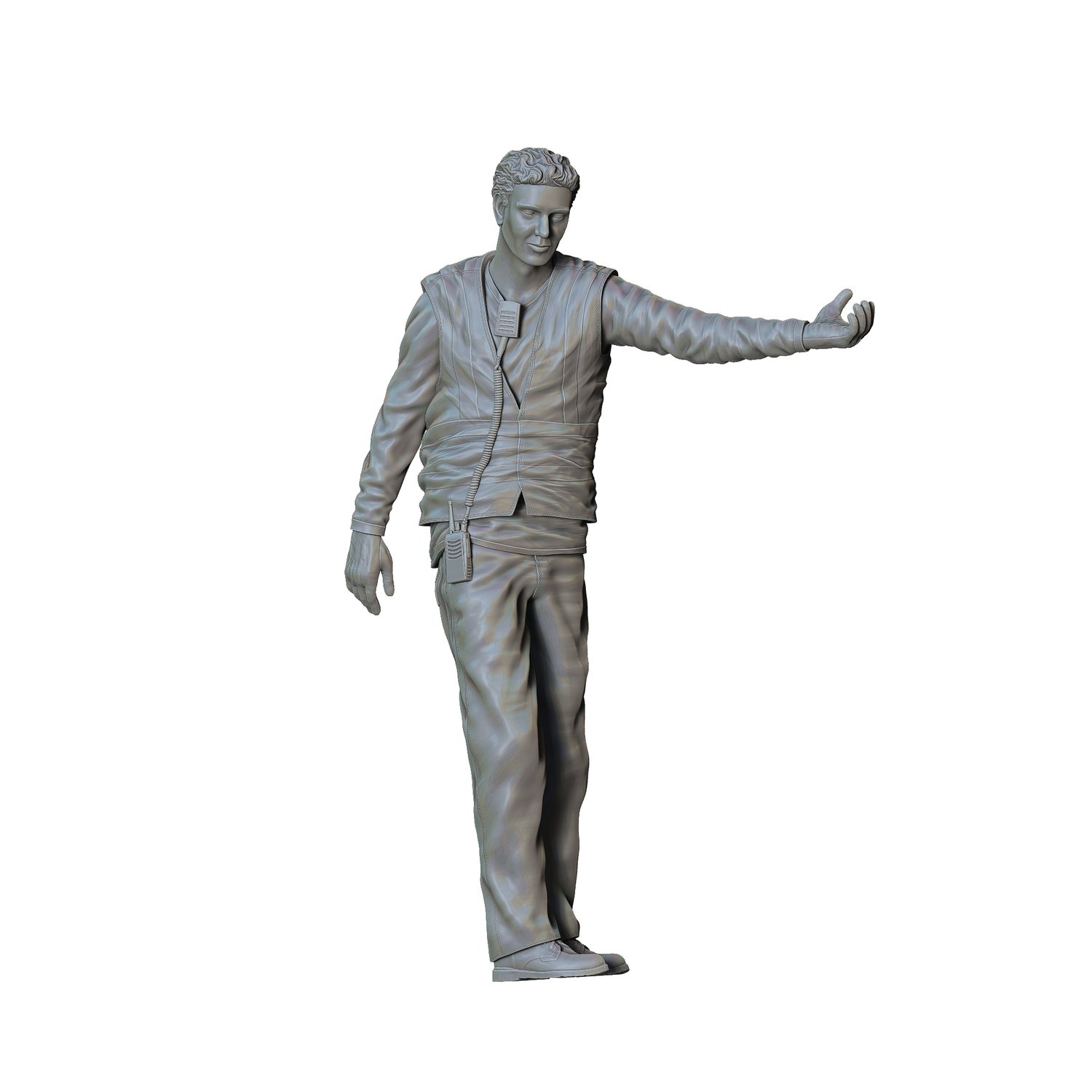 3dp Miniatures, N4 Railway track worker hanging onto a train