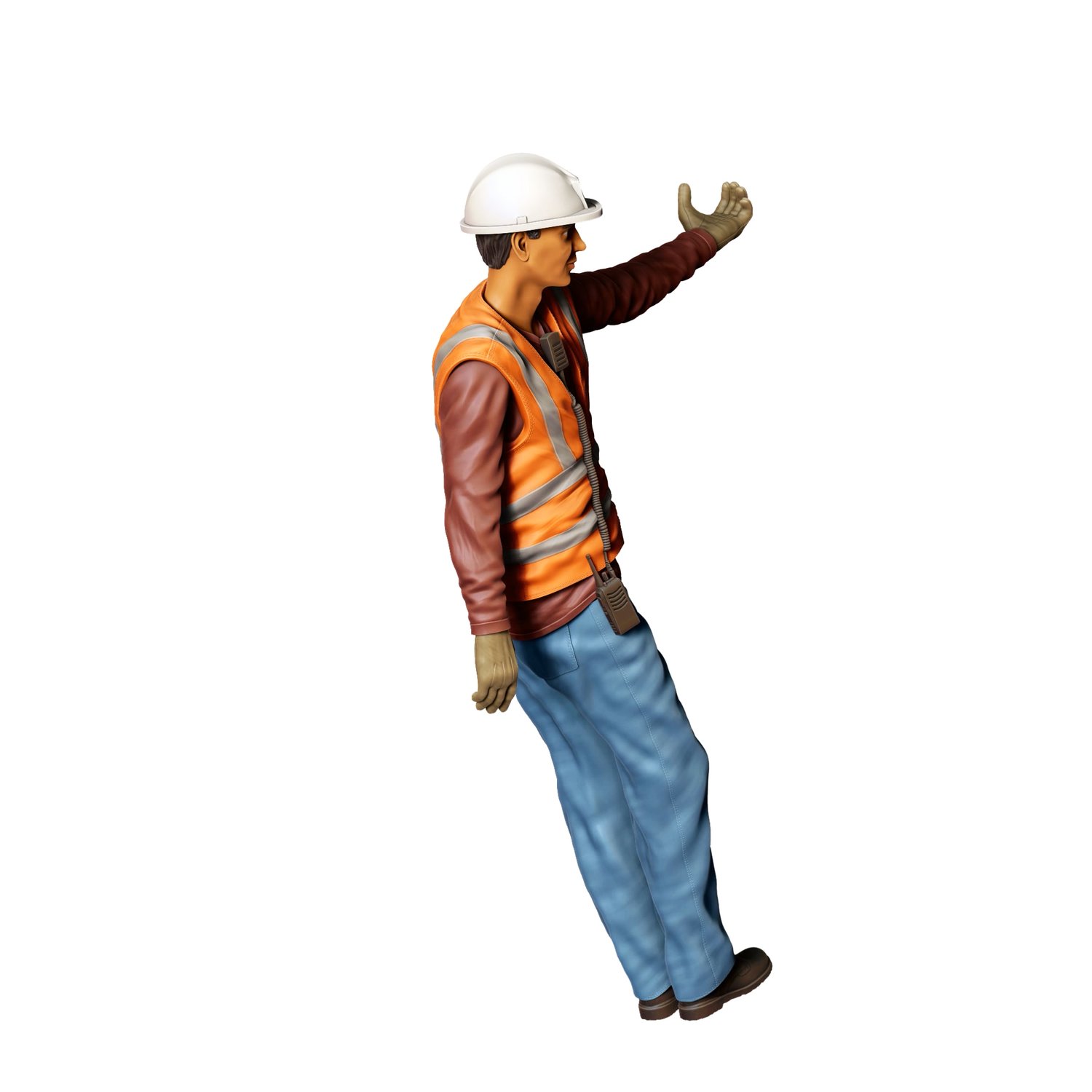 3dp Miniatures, N4 Railway track worker hanging onto a train