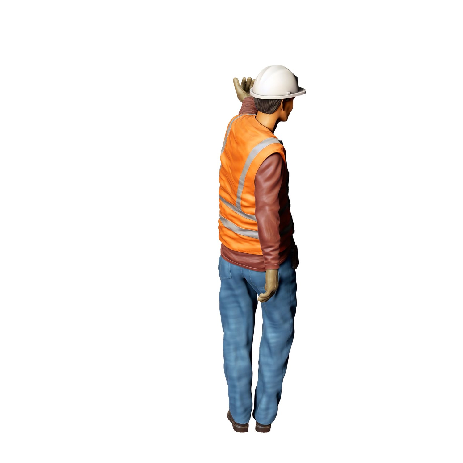 3dp Miniatures, N4 Railway track worker hanging onto a train