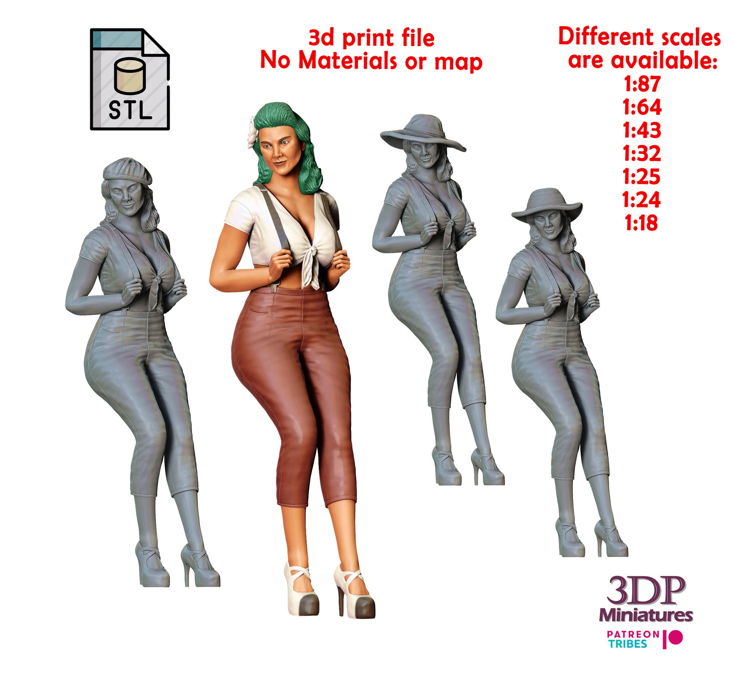 3dp Miniatures, N9 Pin-up girl