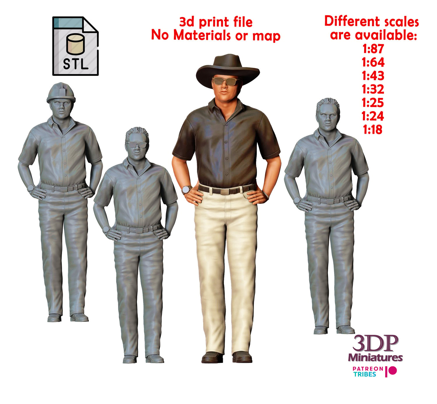 3dp Miniatures, N1 Ford vs Ferrari Matt Damon Carroll Shelby