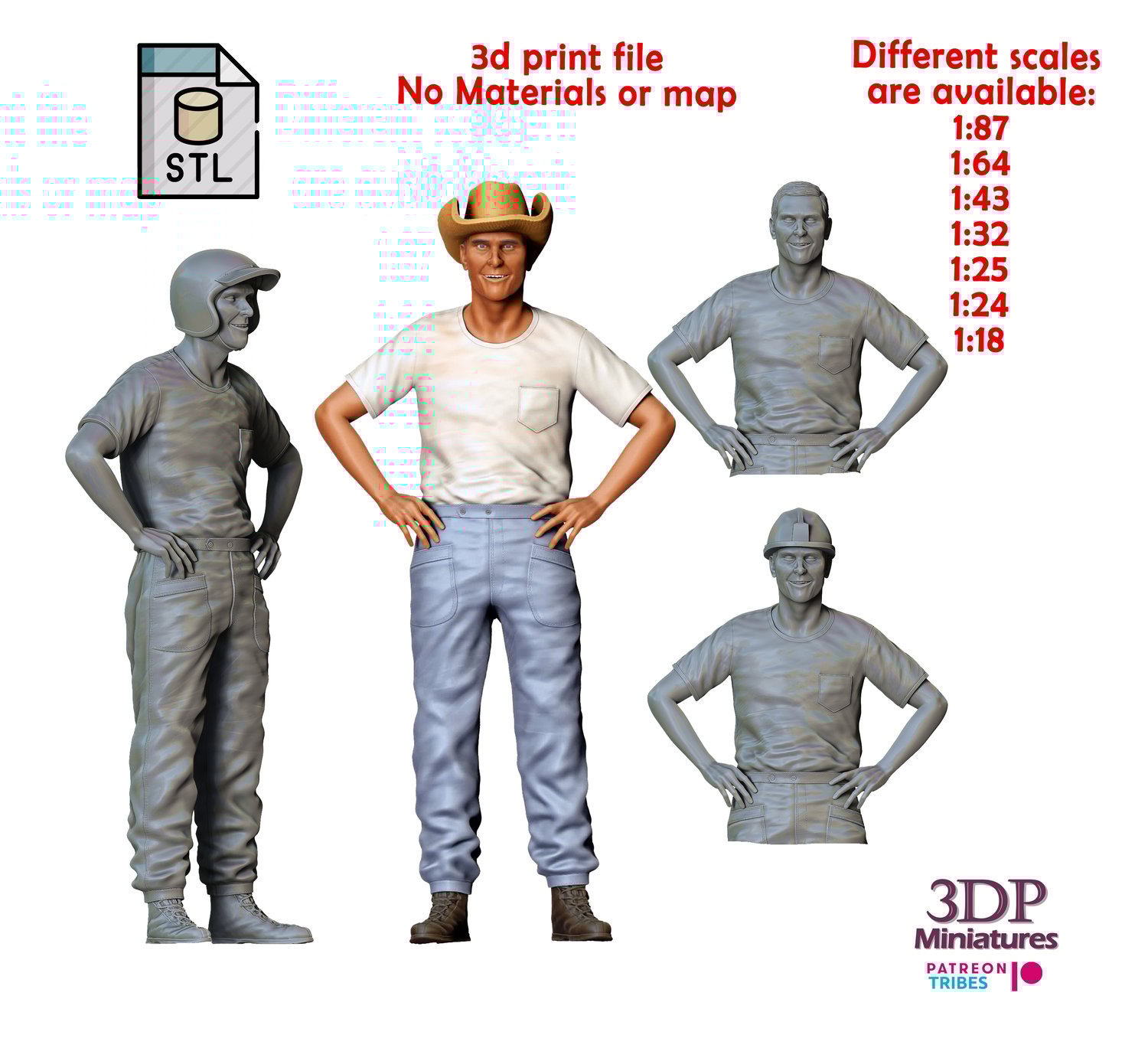 3dp Miniatures, N2 Ford vs Ferrari Christian Bale Ken Miles