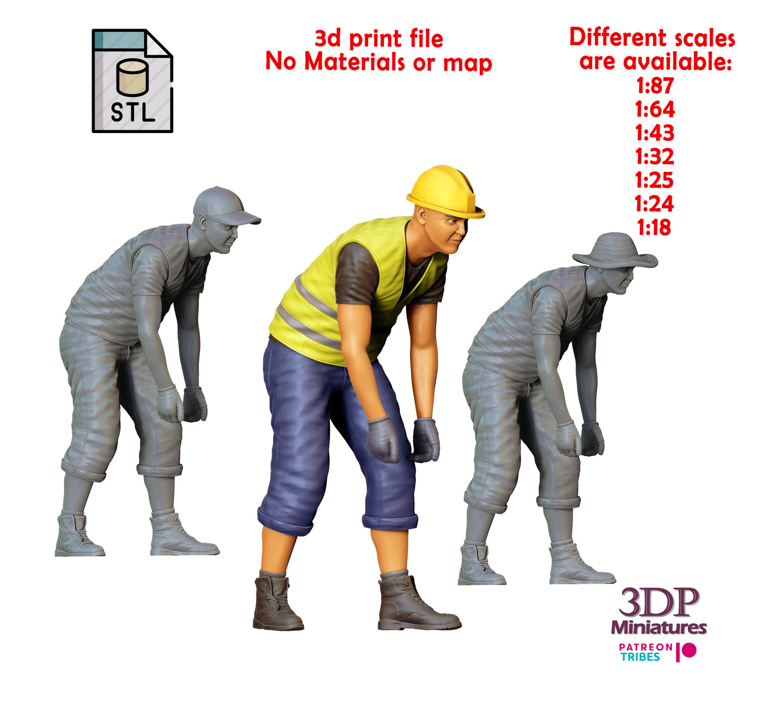 3dp Miniatures, N6 Railway Track Worker
