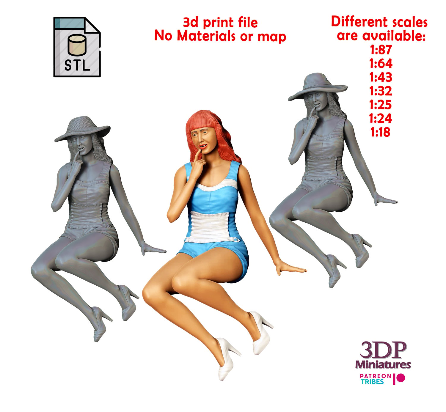 3dp Miniatures, N11 Pin-up girl