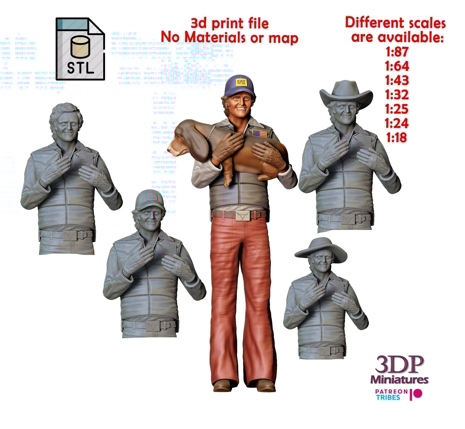 3dp Miniatures, Cledus Smokey and the Bandit