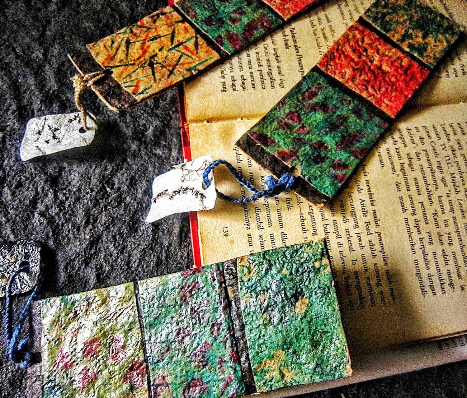 Stamp bookmark,Recycle paper,Sustainable bookmark,Collage paper ...