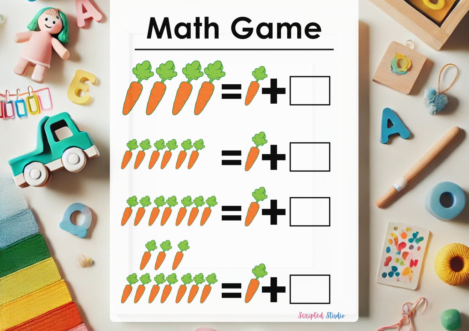 math-spelling-drawing-worksheets. on a desk with a pot of pencils