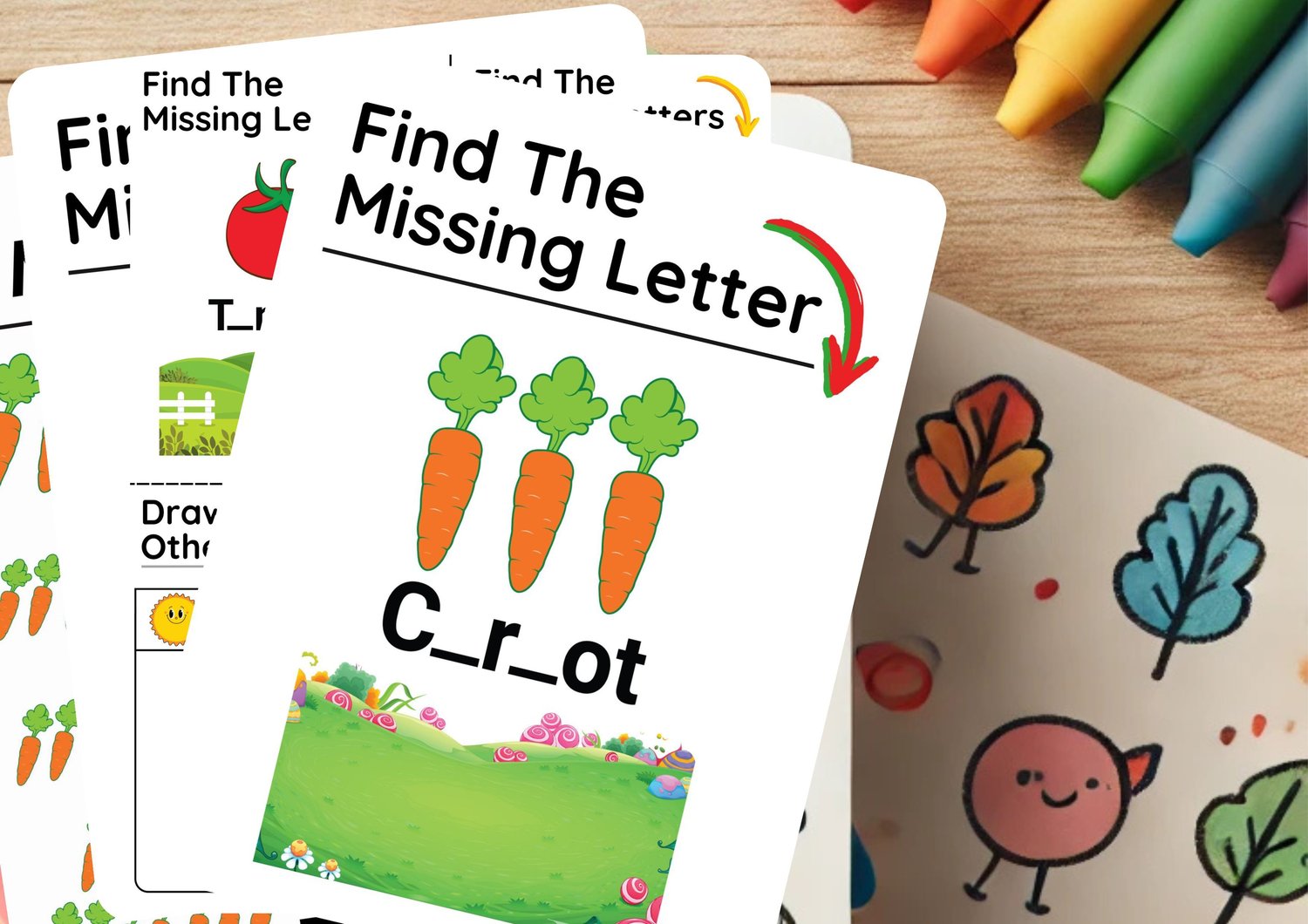 number- and activity flashcards bundle numbers, counting and -handwriting-practice  on  a desk with pencils in a pot