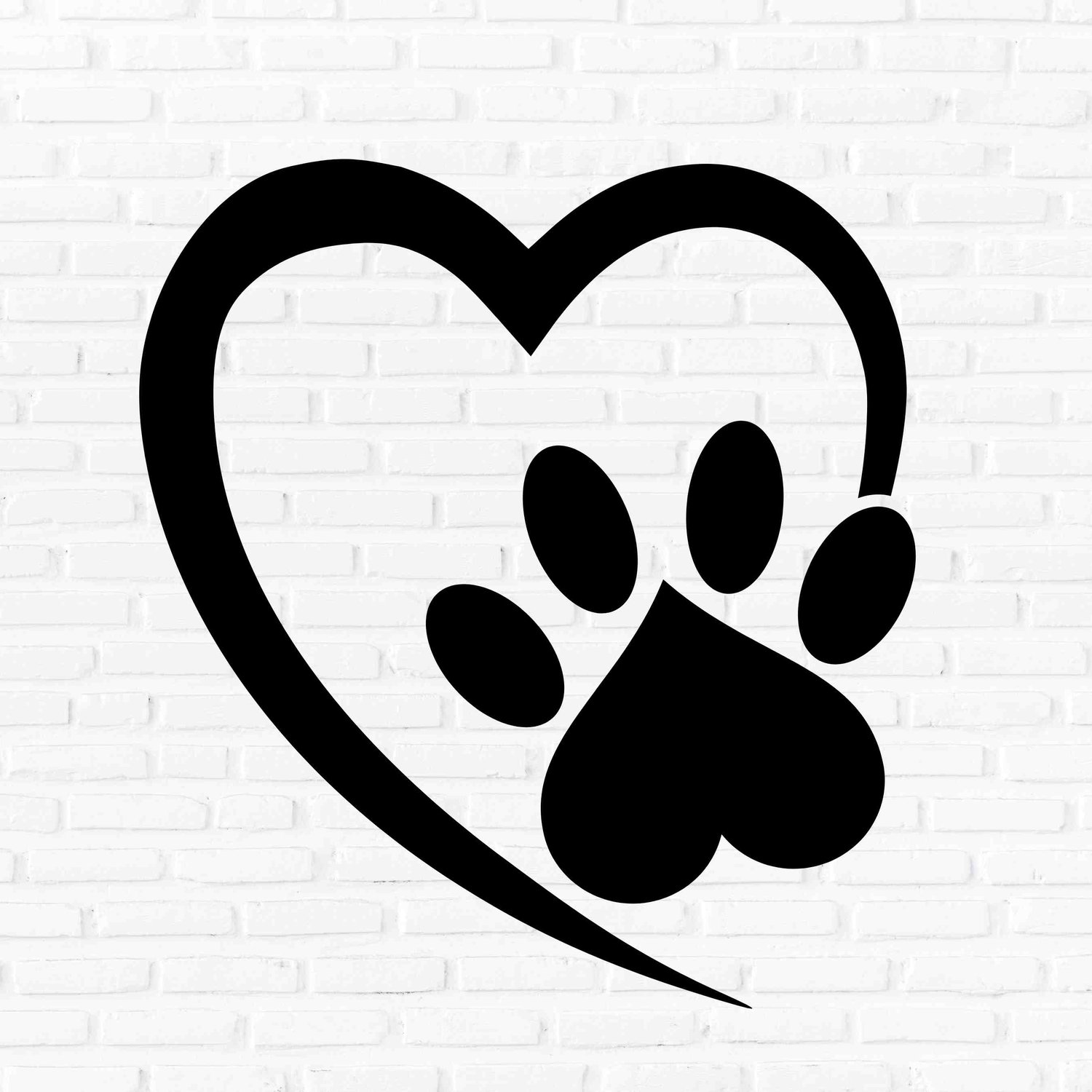 Paw Print with Heart SVG