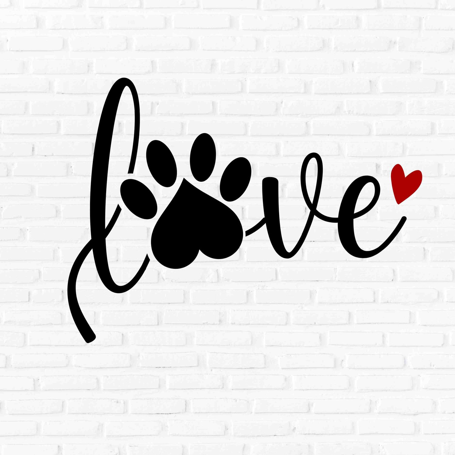 Love with Paw Print and heart svg