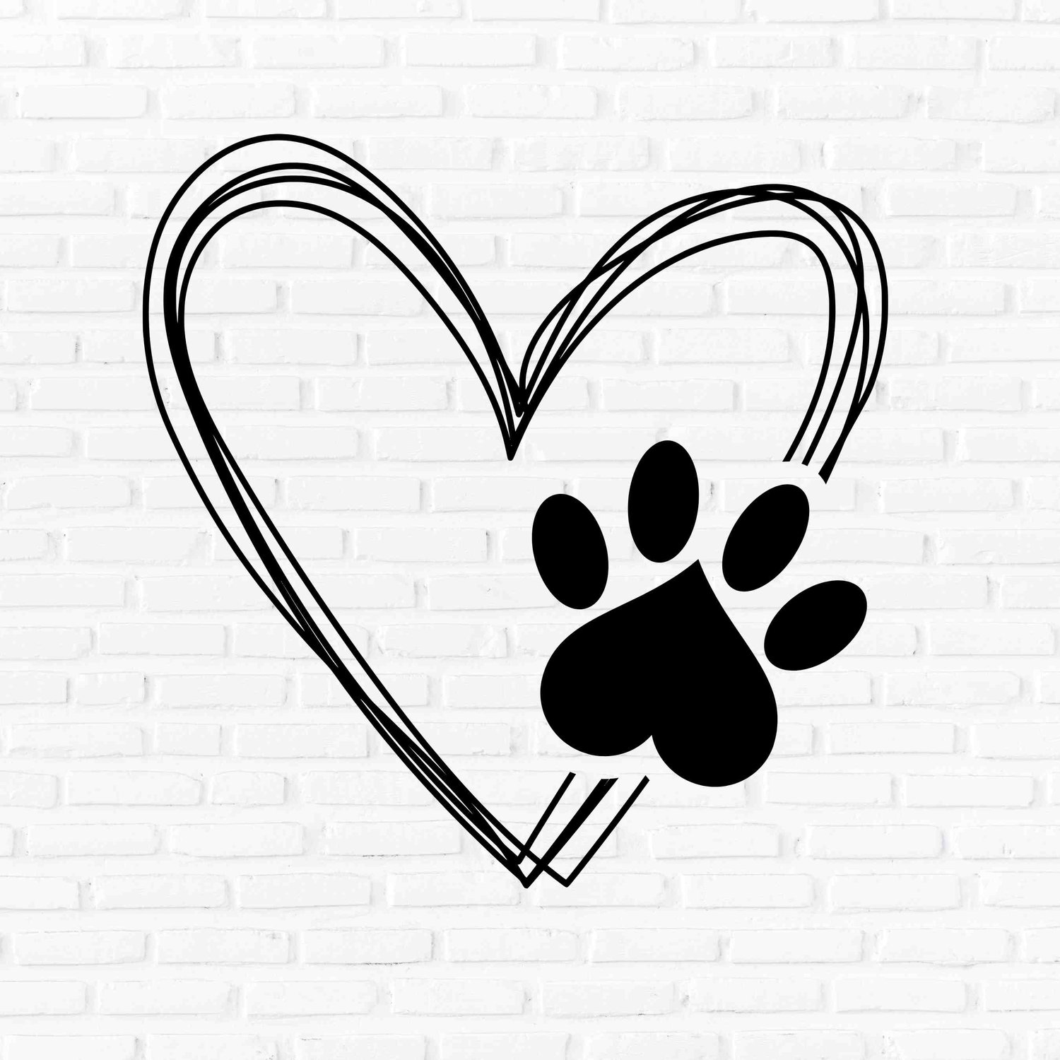 Heart with Paw Print SVG