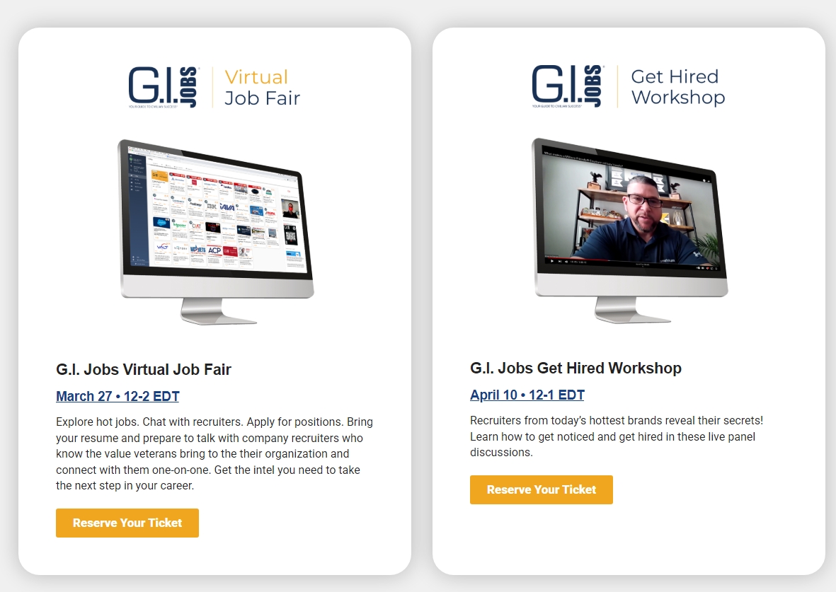 Invitation to Veterans Career Events