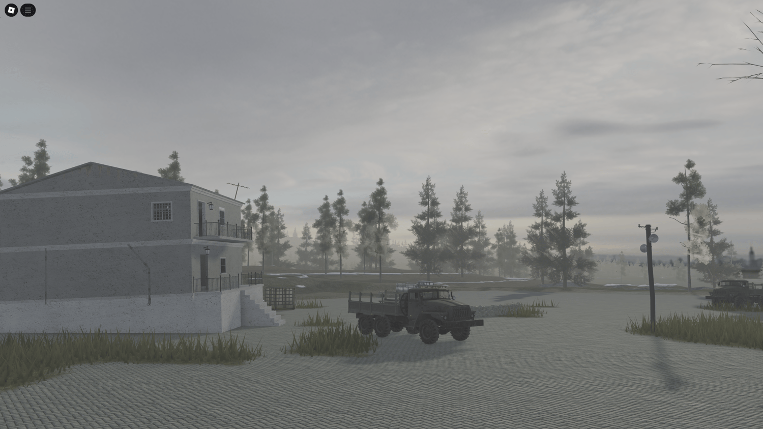 Sunrise over the Chechen mountains, illuminating the vast and varied terrain of the roleplay map.