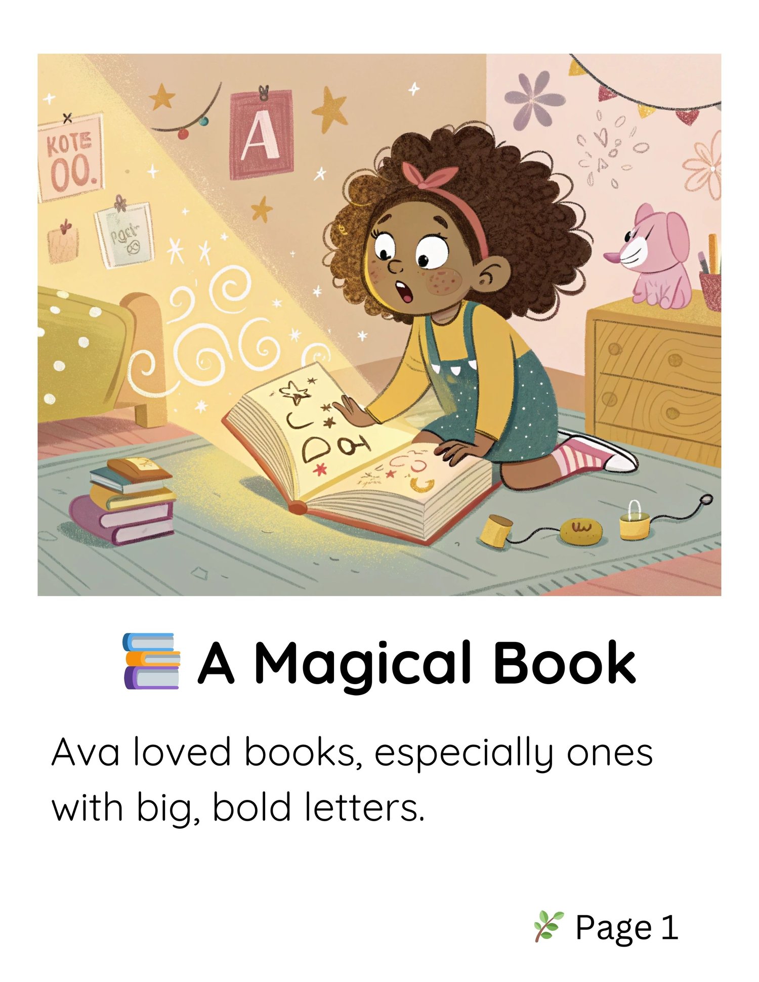 A whimsical book, Ava starts her ABC Adventure