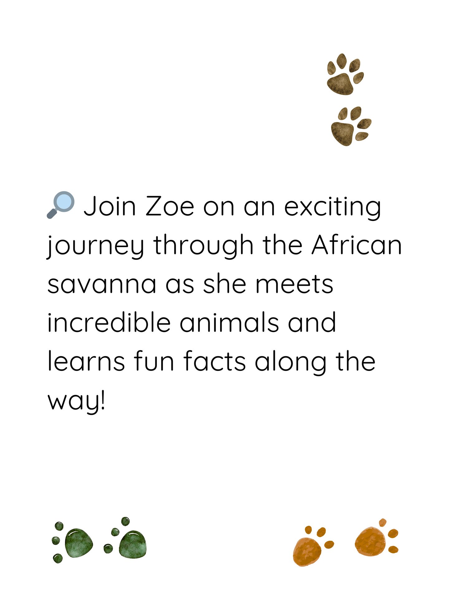 An introduction to a cheerful Zoe safari adventure