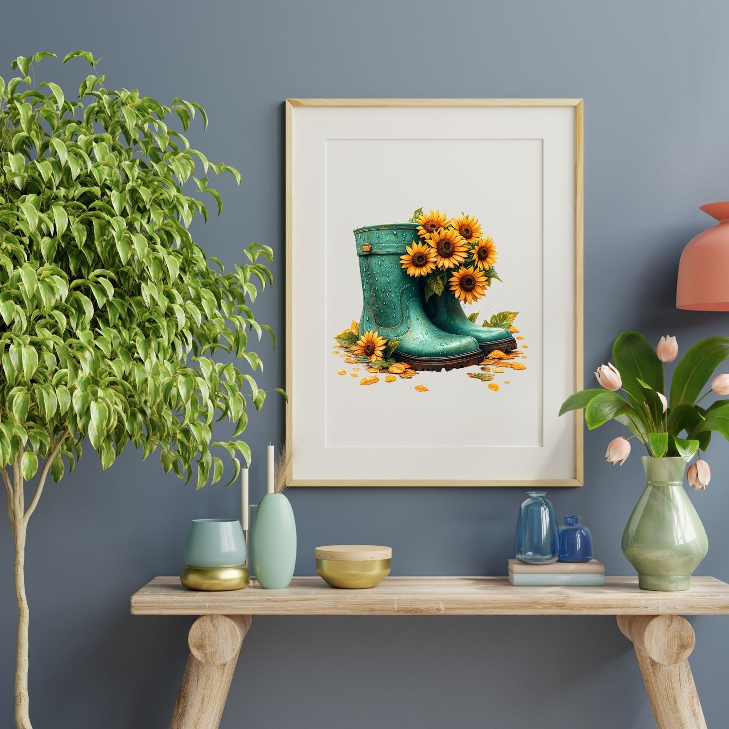 Watercolor Green Wellington Rain Boots Clipart – 4 PNG Images