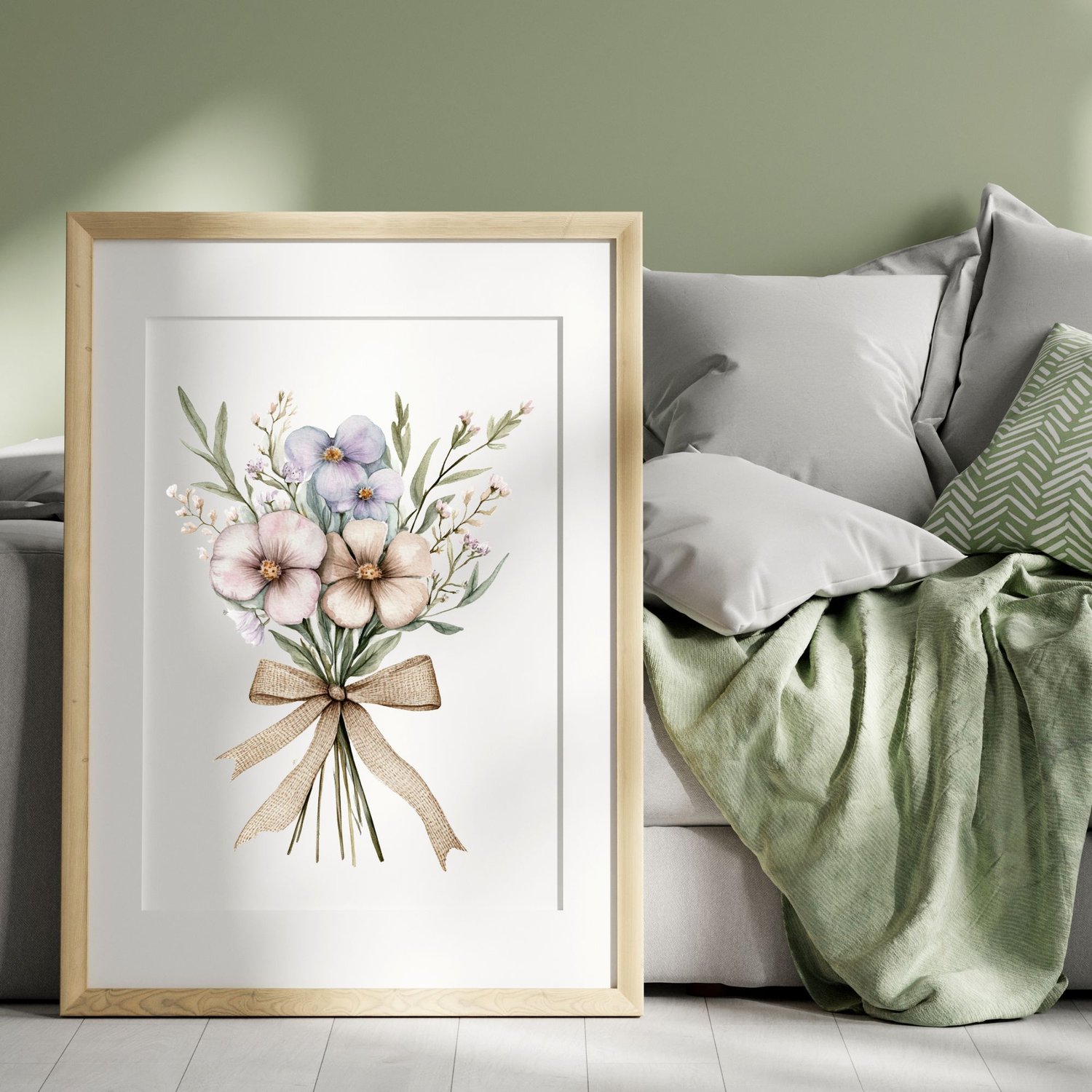 Watercolor Muted Pastel Bouquet Clipart – 12 PNG Images