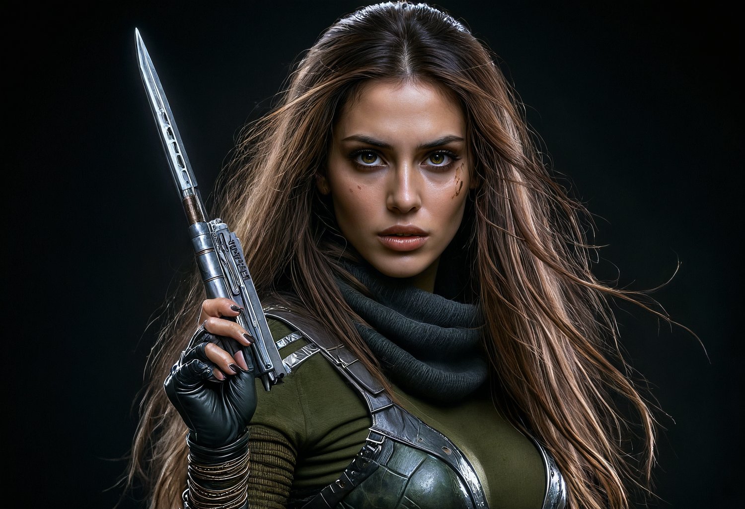 Colombian female ninja ready for combat