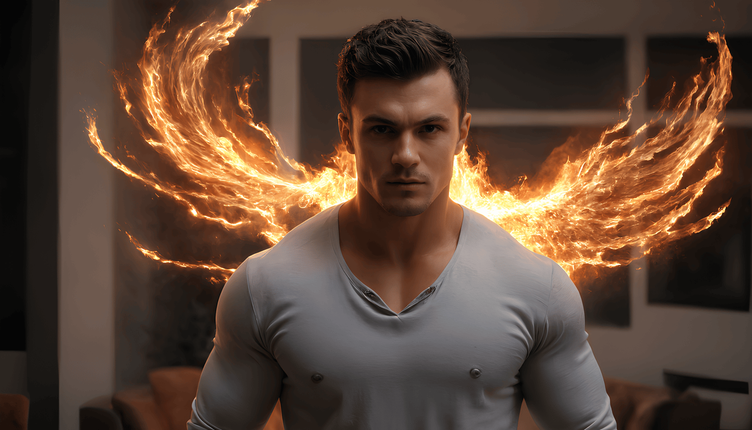 Male ark angel turned demon