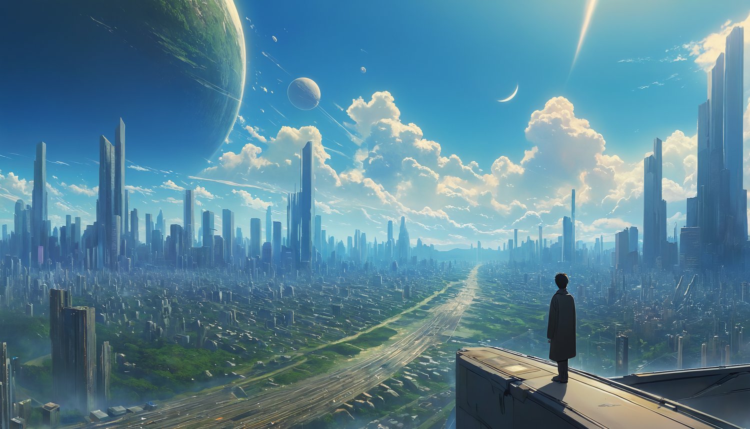 The Reality Of The Heavens encroaching on a city