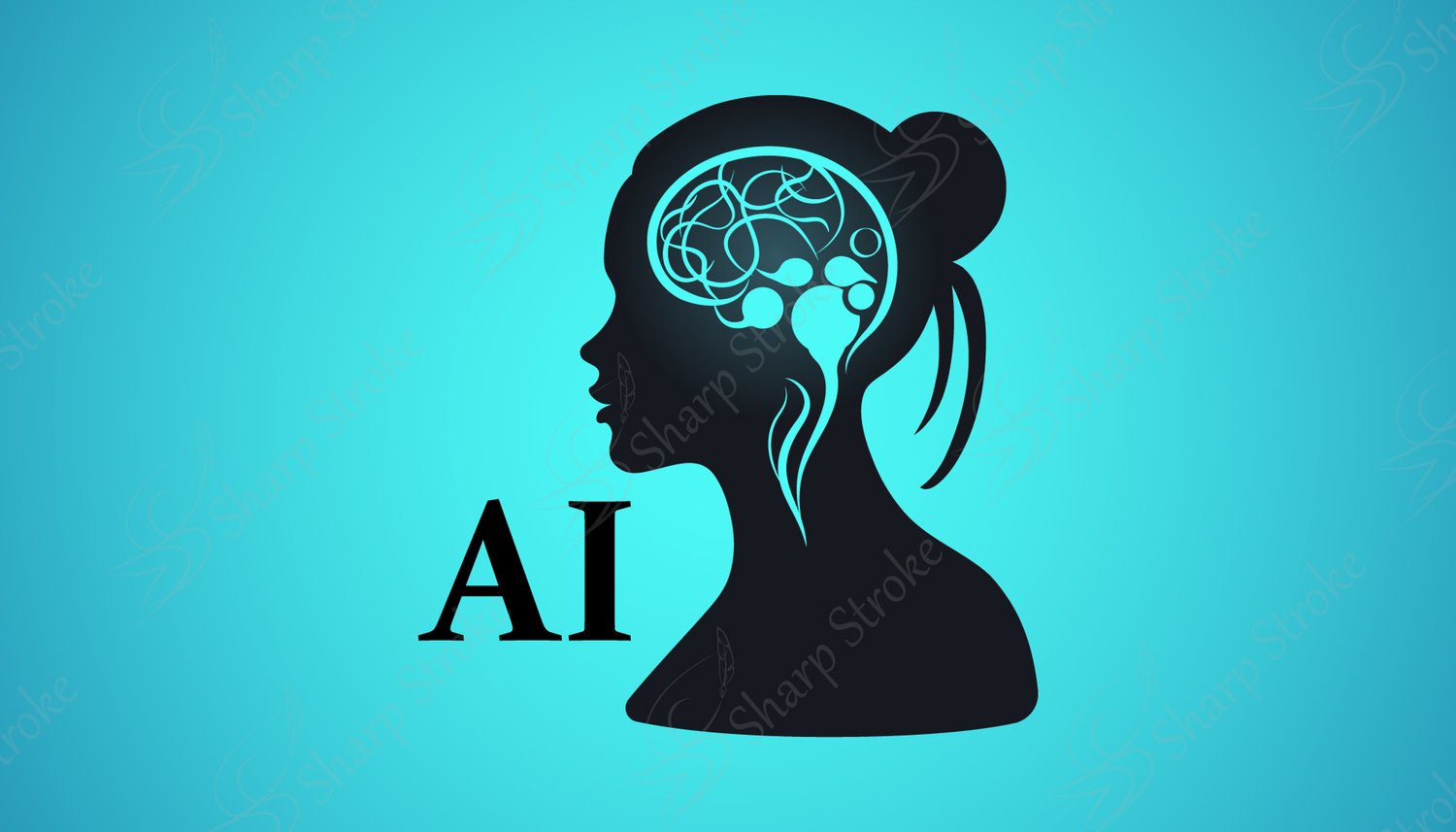 Futuristic AI Woman Vector