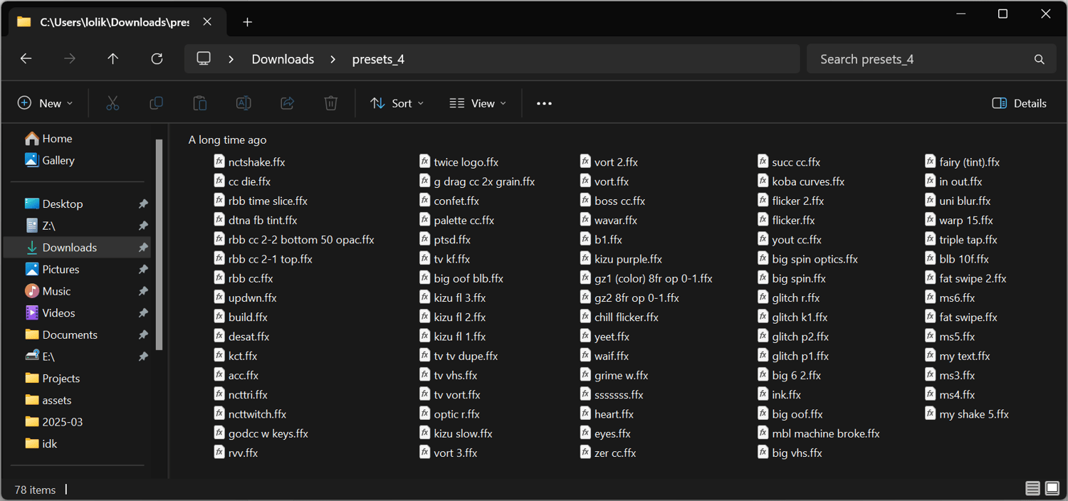 presets#4 contents