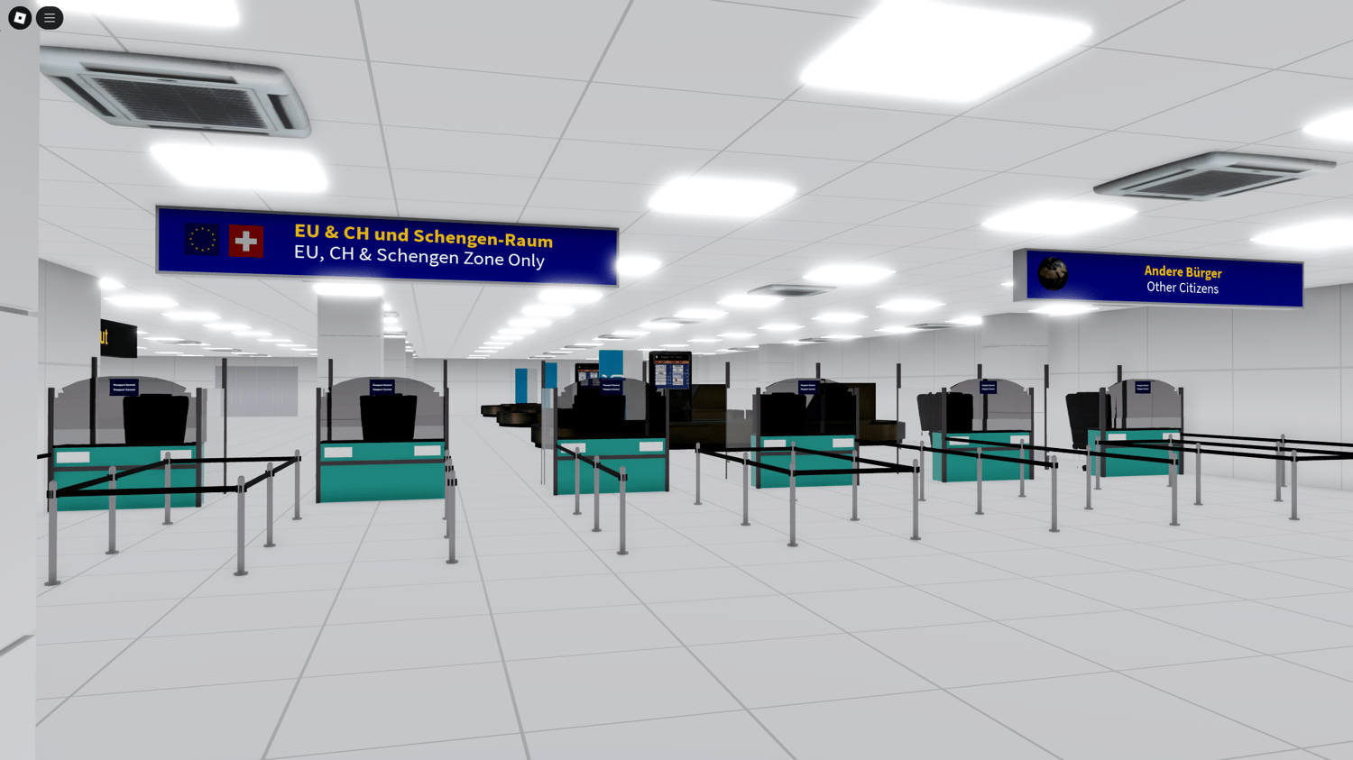 Roblox Frankfurt Airport map with accurate runway markings and taxiway guidance signs.