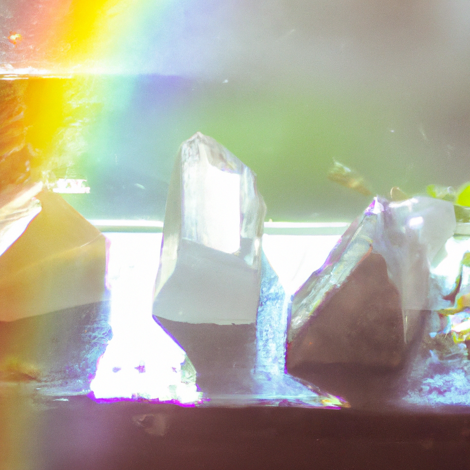 Clear Quartz Stones and Rainbow Prism i