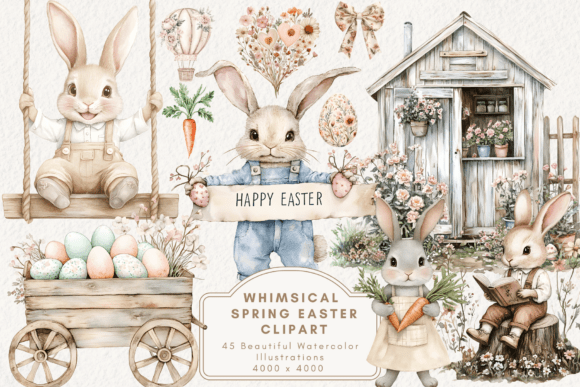 Whimsical Spring Easter Clipart
