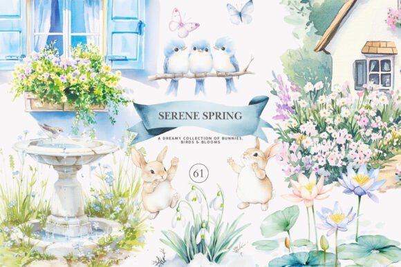 Watercolor Spring Clipart Collection