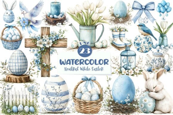 Neutral White Easter Clipart