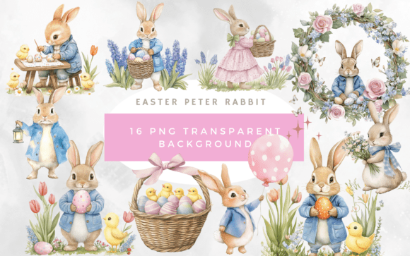 Peter Rabbit Cute Easter Bunny Eggs