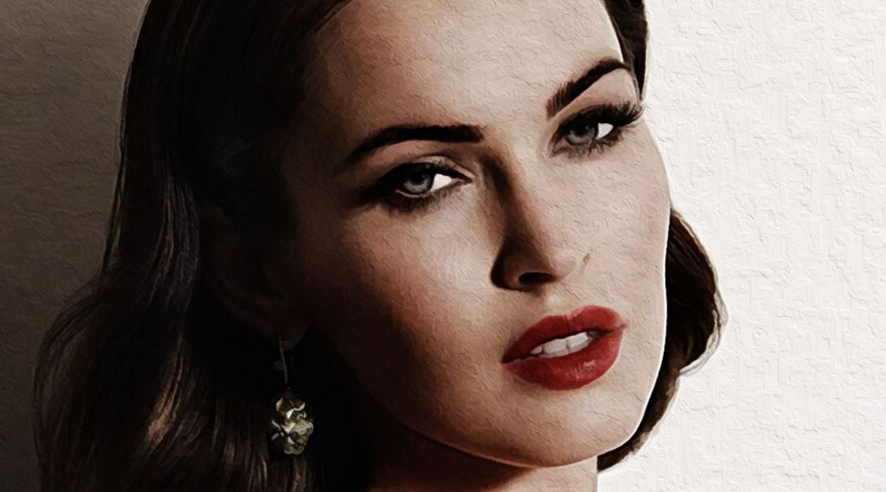 A digital oil painting portrait of Megan Fax.