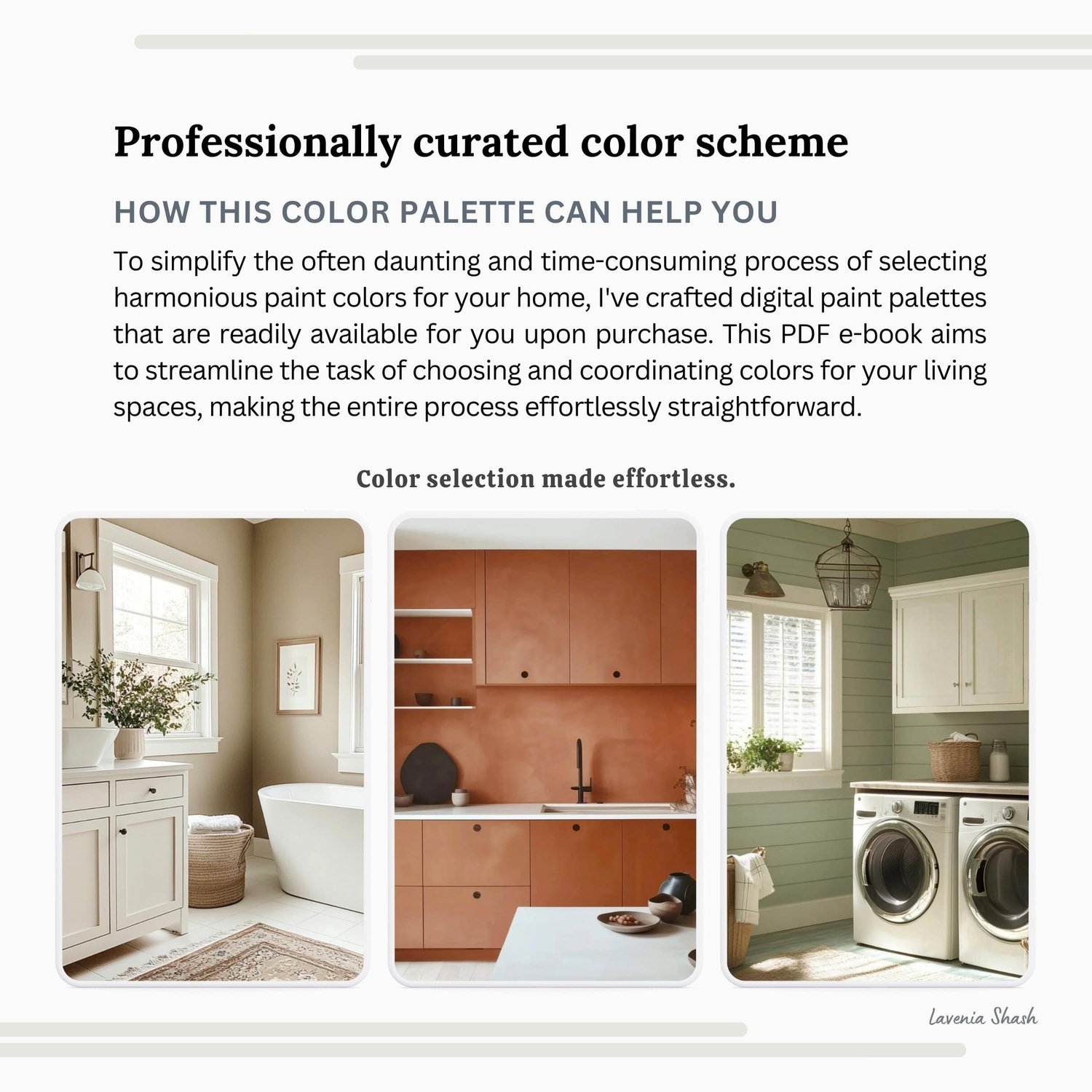 Boho color palette for home interior with Sherwin Williams paint scheme by Lavenia Shash.