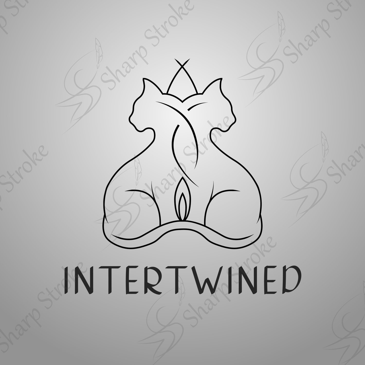 Intertwined Cats Vector