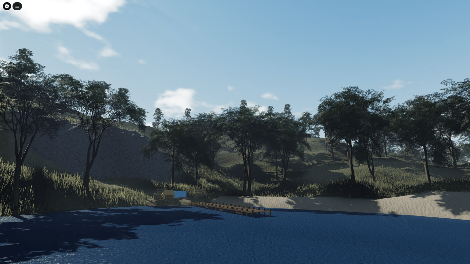 Helicopters stationed at a military base near the coastline.